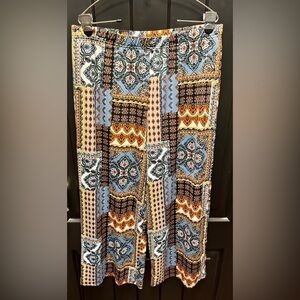 Fig and Flower bohemian patchwork wide-leg pants